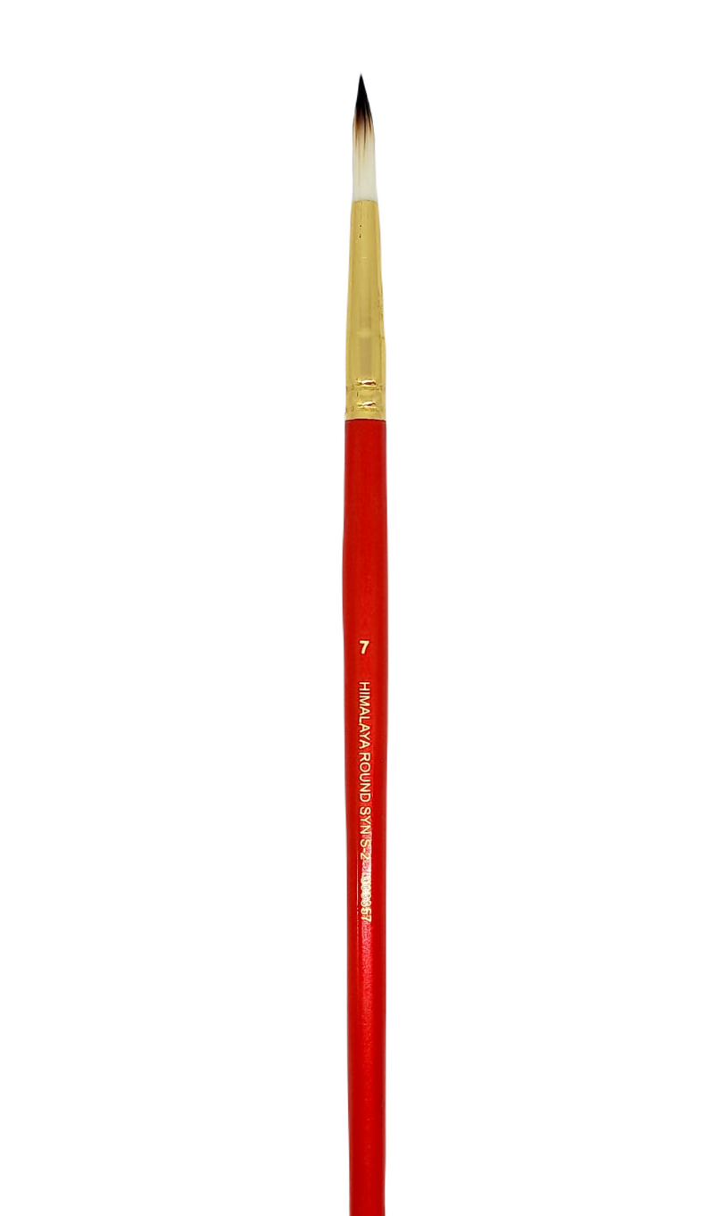 HIMALAYA SYNTHETIC HAIR BRUSH SHORT HANDLE ROUND SR 2 NO 7