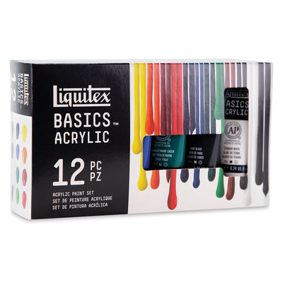 LIQUITEX BASICS ACRYLIC COLOUR SET 12 X 22 ML 101012