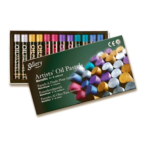 MUNGYO GALLERY OIL PASTEL METALLIC  SET OF 12 ASSORTED (MOP-12M)