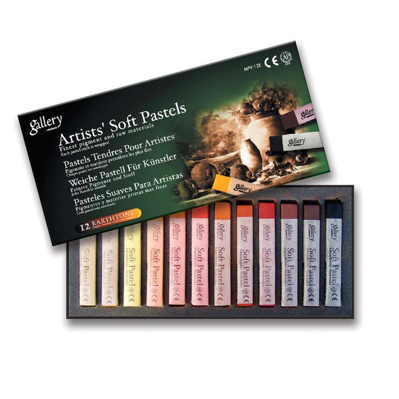 MUNGYO GALLERY ARTIST SOFT PASTEL EARTH TONE  SET OF 12 (MPV-12E)