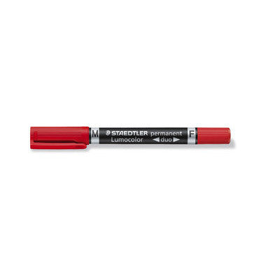 STAEDTLER LUMOCOLOR DUO PERMANENT MARKER RED (348 -2)