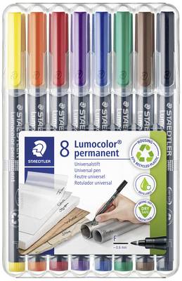 STAEDTLER LUMOCOLOR FINE PERMANENT MARKER SET OF 8  (318 WP 8)