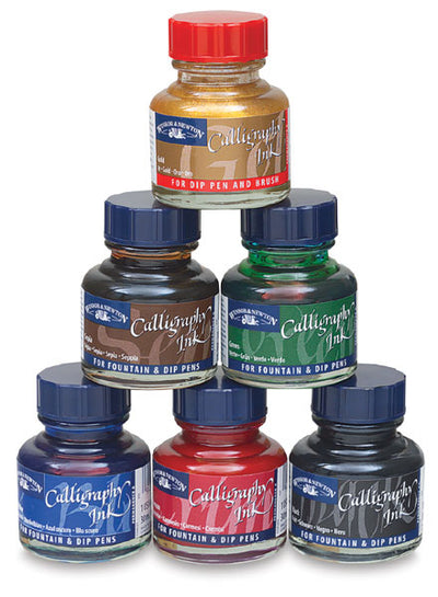 WINSOR & NEWTON CALLIGRAPHY INK SET OF 6 X 30 ML (1190192)