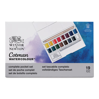 WINSOR & NEWTON COTMAN WATER COLOUR PAN POCKET SET 1/2 PANS SET OF 16 (0390060)