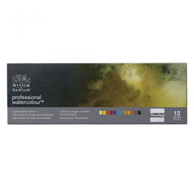 WINSOR & NEWTON PROFESSIONAL WATERCOLOR  BLACK BOX 1/2 PAN SET SET OF 12 (0193548)