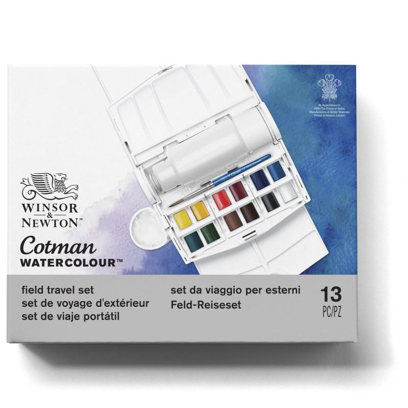 WINSOR & NEWTON COTMAN WATER COLOUR PAN FIELD PLUS SET OF 12 1/2 PANS (0390374)
