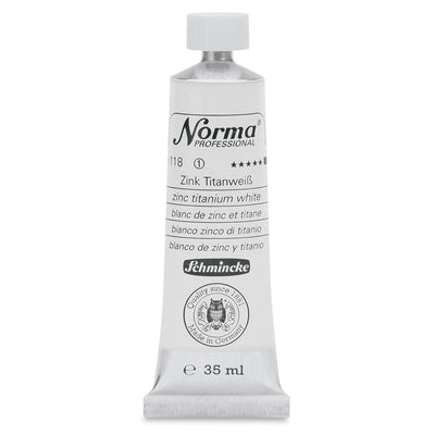 SCHMINCKE NORMA PROFESSIONAL OIL COLOUR 35 ML SR 1 ZINC TITANIUM WHITE (118)