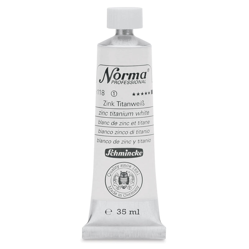 SCHMINCKE NORMA PROFESSIONAL OIL COLOUR 35 ML SR 1 ZINC TITANIUM WHITE (118)