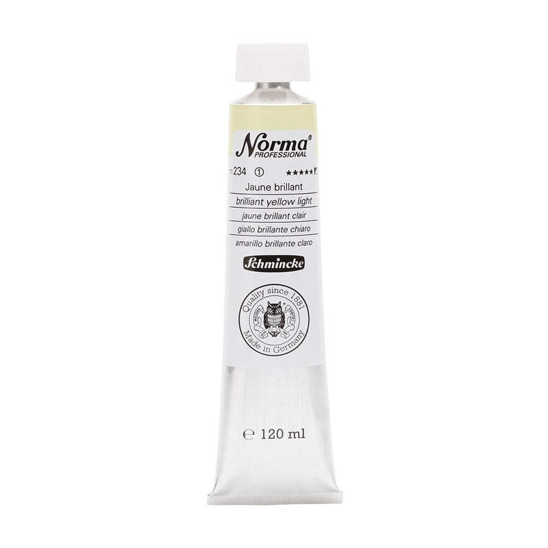 SCHMINCKE NORMA PROFESSIONAL OIL COLOUR 120 ML SR 1 BRILLIANT YELLOW LIGH (234)
