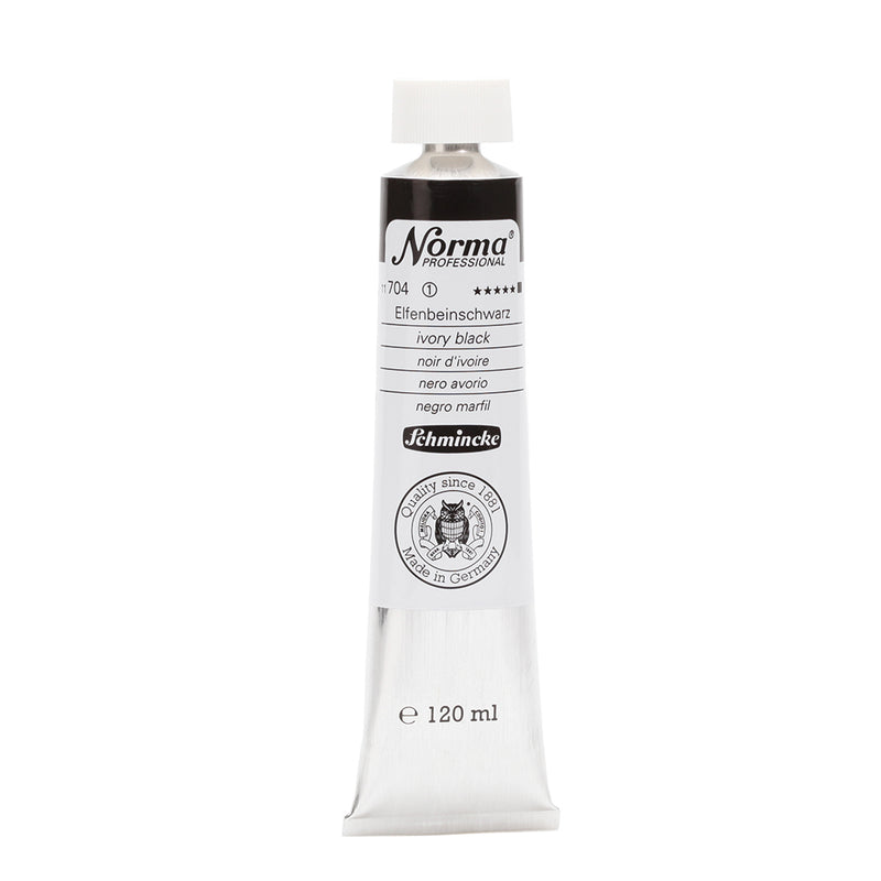SCHMINCKE NORMA PROFESSIONAL OIL COLOUR 120 ML SR 1 IVORY BLACK (704)
