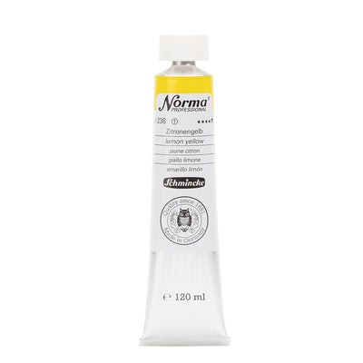 SCHMINCKE NORMA PROFESSIONAL OIL COLOUR 120 ML SR 1 LEMON YELLOW (236)