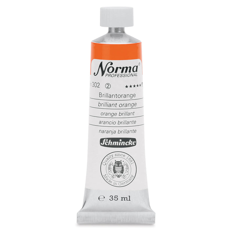 SCHMINCKE NORMA PROFESSIONAL OIL COLOUR 35 ML SR 2 BRILLIANT ORANGE (302)
