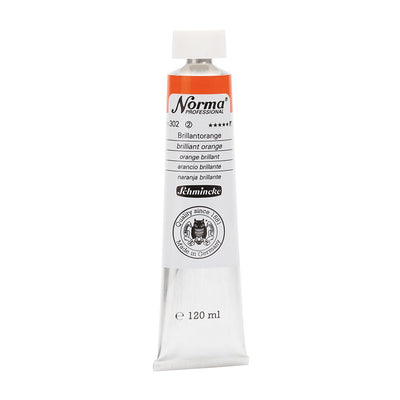 SCHMINCKE NORMA PROFESSIONAL OIL COLOUR 120 ML SR 2 BRILLIANT ORANGE (302)
