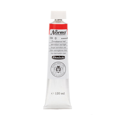 SCHMINCKE NORMA PROFESSIONAL OIL COLOUR 120 ML SR 2 VERMILION RED LIGHT (306)