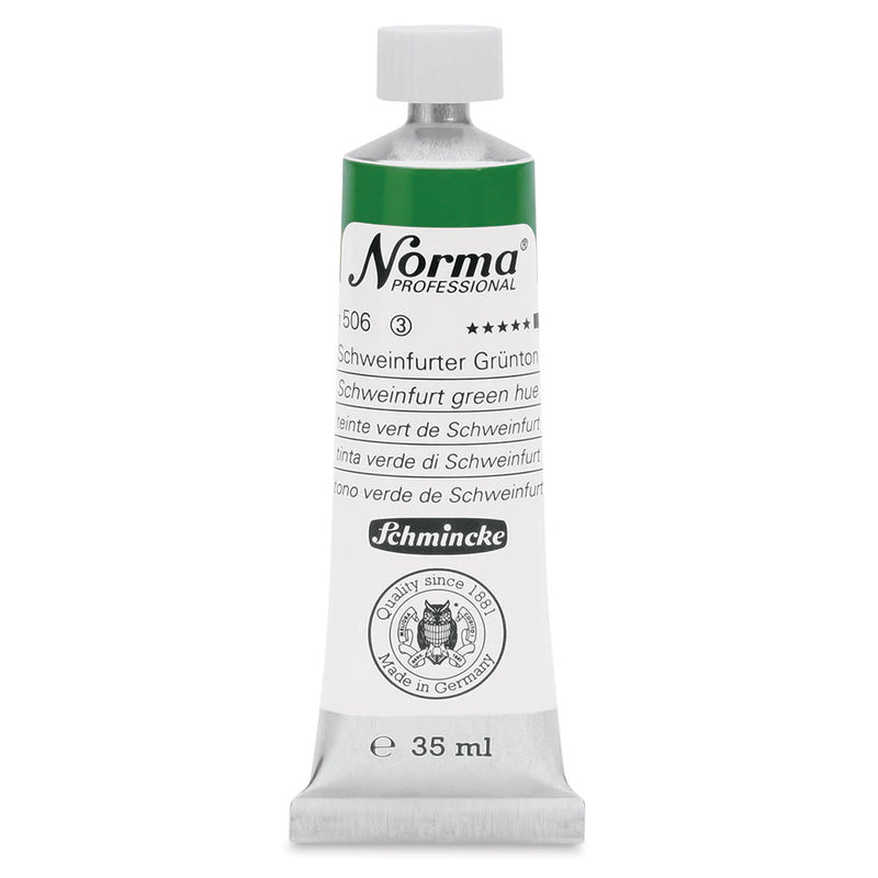 SCHMINCKE NORMA PROFESSIONAL OIL COLOUR 35 ML SR 3 SCHWEINFURT GREEN HUE (506)