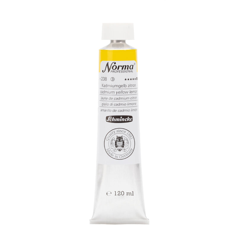 SCHMINCKE NORMA PROFESSIONAL OIL COLOUR 120 ML SR 3 CADMIUM YELLOW LEMON (238)