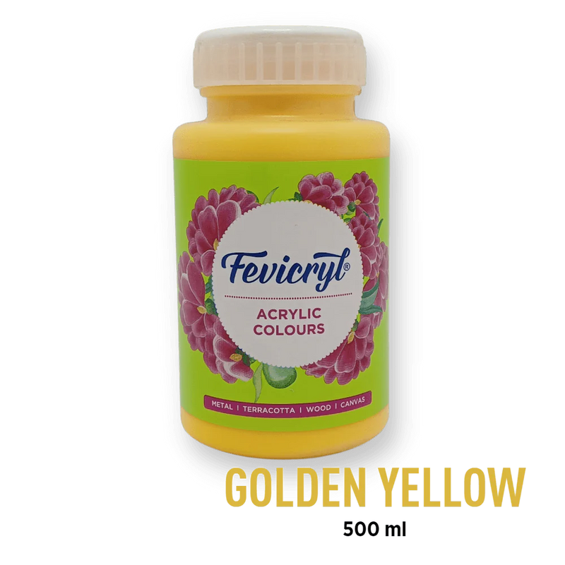 FEVICRYL ACRYLIC COLOUR 09 GOLDN YELLOW 500 ML