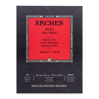 ARCHES OIL PAD 12 SHEETS CP 300 GSM 12" x 16" (1795109)