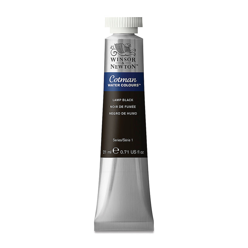 WINSOR & NEWTON COTMAN WATER COLOUR TUBE 21 ML SR  1 LAMP BLACK (337)