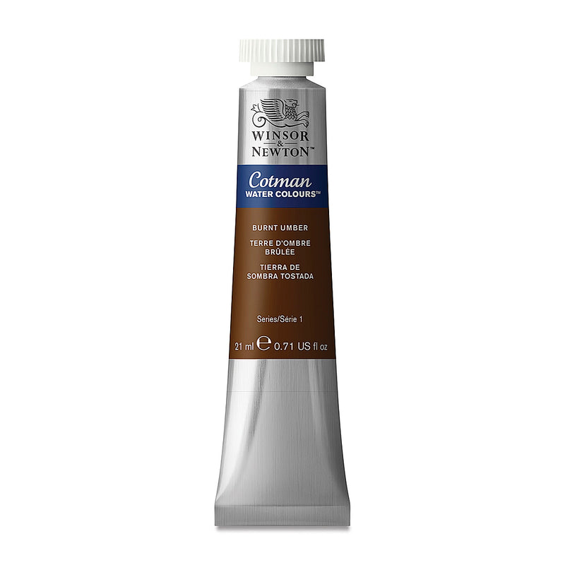 WINSOR & NEWTON COTMAN WATER COLOUR TUBE 21 ML SR  1 BURNT UMBER (076)