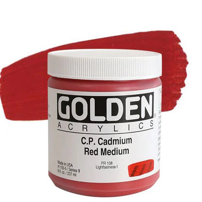 GOLDEN HEAVY BODY ACRYLIC 236 ML SR  CP CADIMIUM RED MEDIUM (-)