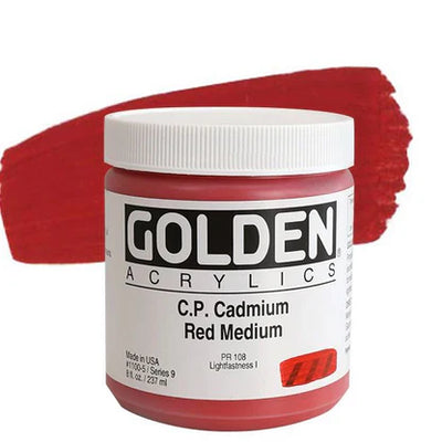 GOLDEN HEAVY BODY ACRYLIC 236 ML SR  CP CADIMIUM RED MEDIUM (-)