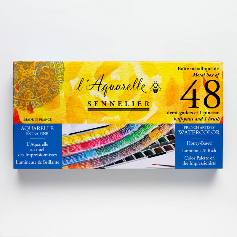 SENNELIER AQUARELLE HALF PAN 1/2  SET OF 48 (N131607)