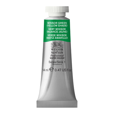 WINSOR & NEWTON PROFESSIONAL WATER COLOUR TUBE 14 ML SR  1 WINSOR GREEN YS (721)