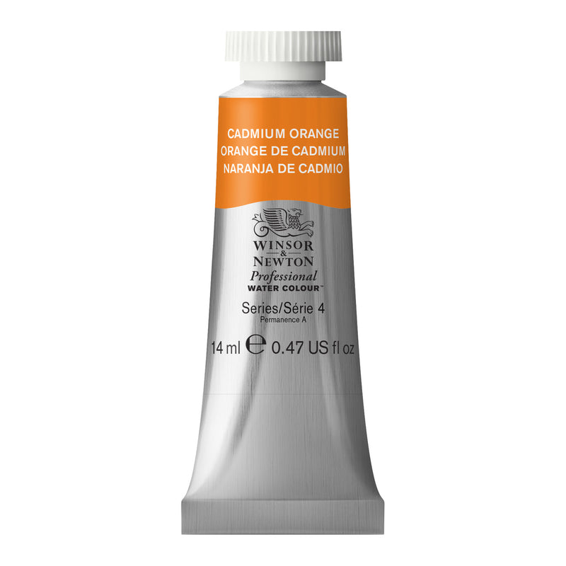 WINSOR & NEWTON PROFESSIONAL WATER COLOUR TUBE 14 ML SR  4 CADMIUM ORANGE (089)