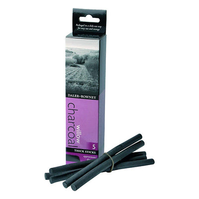 DALER & ROWNEY WILLOW CHARCOAL THICK SET OF 5 (808030005)