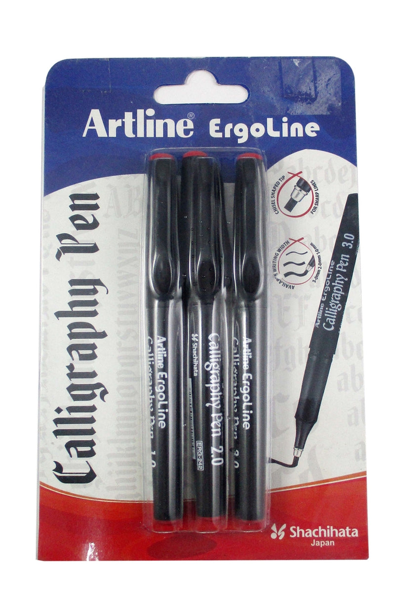 ARTLINE CALLIGRAPHY PEN RED SET OF 3 (10112)