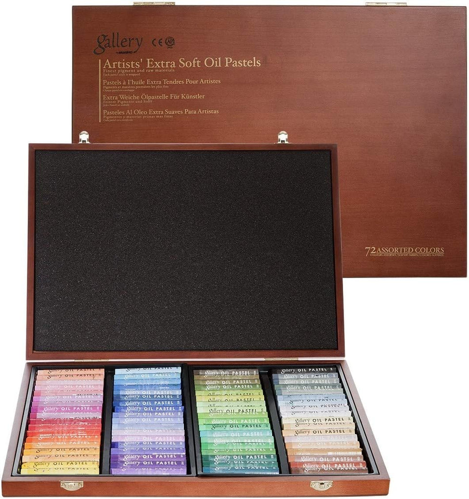 MUNGYO GALLERY EXTRA SOFT OIL PASTEL WOODEN BOX SET OF 72 ASSORTED