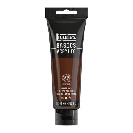 LIQUITEX BASICS ACRYLIC 118 ML BURNT UMBER 6128