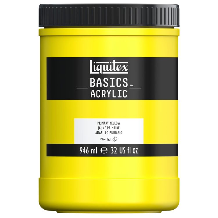 LIQUITEX BASICS ACRYLIC 946 ML PRIMARY YELLOW 2 410
