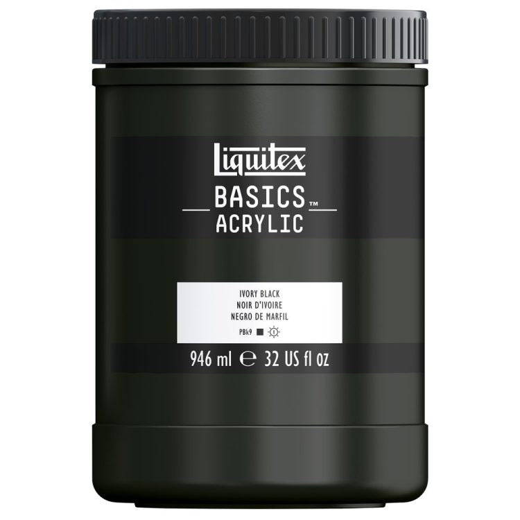 LIQUITEX BASICS ACRYLIC 946 ML IVORY BLACK 2 244