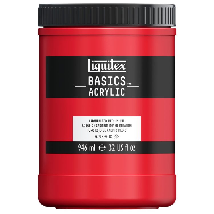 LIQUITEX BASICS ACRYLIC 946 ML CADMIUM RED MED HUE 2 151