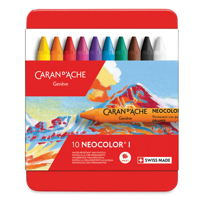 CARAN DACHE NEOCOLOUR I AQUARELLE PASTEL SET OF 10