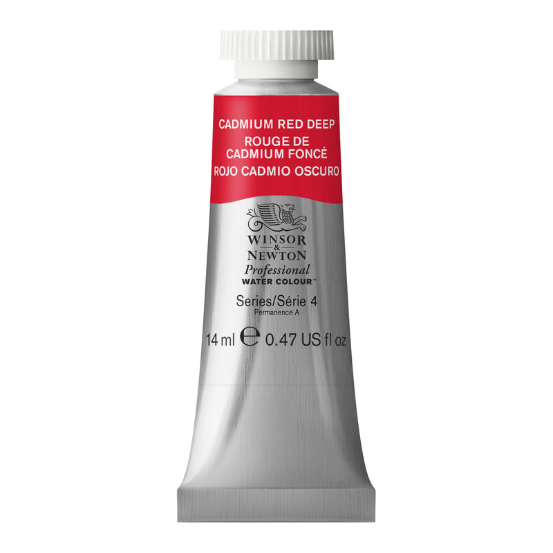 WINSOR & NEWTON PROFESSIONAL WATER COLOUR TUBE 14 ML SR  4 CADMIUM RED DEEP (097)