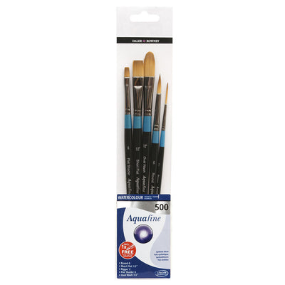 DALER & ROWNEY AQUAFINE SYNTHETIC HAIR BRUSH 500 SET OF 5