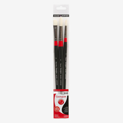 DALER & ROWNEY GEORGIAN HOG HAIR BRUSH 300 SET OF 3