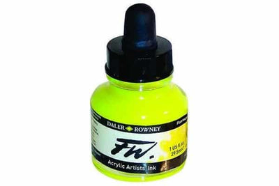 DALER & ROWNEY FW ACRYLIC INK 29.5 ML FLUORESCENT YEL 160029681