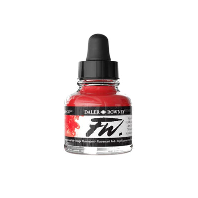 DALER & ROWNEY FW ACRYLIC INK 29.5 ML FLUORESCENT RED 160029544