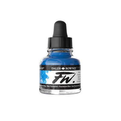 DALER & ROWNEY FW ACRYLIC INK 29.5 ML FLUORESCENT BLUE 160029100