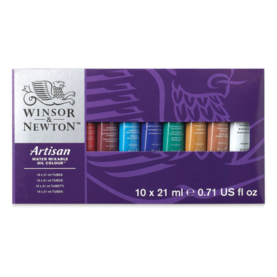 WINSOR & NEWTON ARTISAN WATER MIXABLE OIL COLOUR SET OF 10 X 21 ML (1590227)