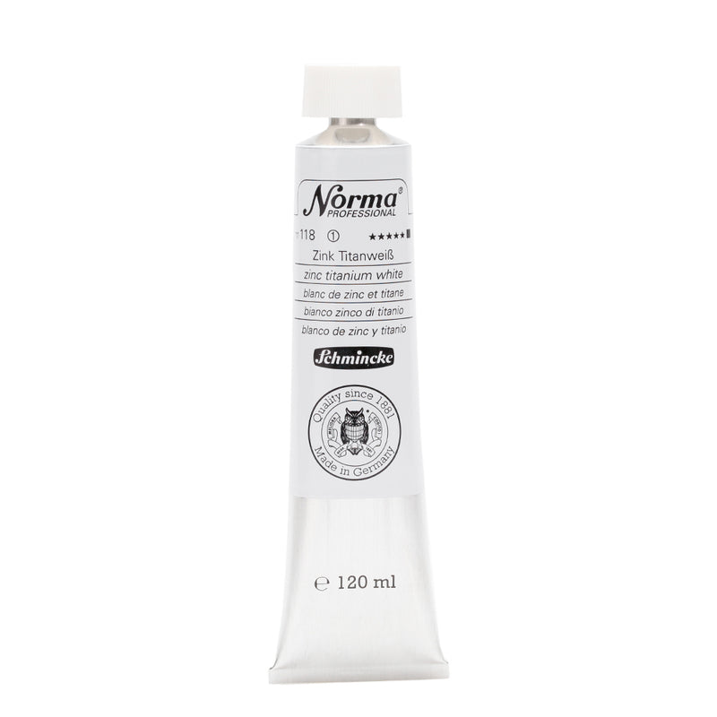 SCHMINCKE NORMA PROFESSIONAL OIL COLOUR 120 ML SR 1 ZINC TITANIUM WHITE (118)