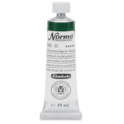 SCHMINCKE NORMA PROFESSIONAL OIL COLOUR 35 ML SR 1 CHROMIUM OXIDE GREEN BRILLIANT (502)