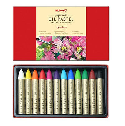 MUNGYO OIL PASTEL EXTRA SOFT WATER SOLUBLE SET OF 12 ASSORTED (MAO-12)