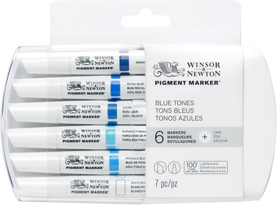 WINSOR & NEWTON PIGMENT MARKER BLUE TONES SET OF 6 (290044)