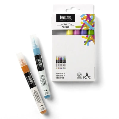 LIQUITEX ACRYLIC PAINT MARKERS VIBRANT SET OF 6 (2 MM) (3699247)