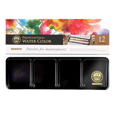 MUNGYO PROFESSIONAL WATERCOLOR FULL PAN SET OF 12